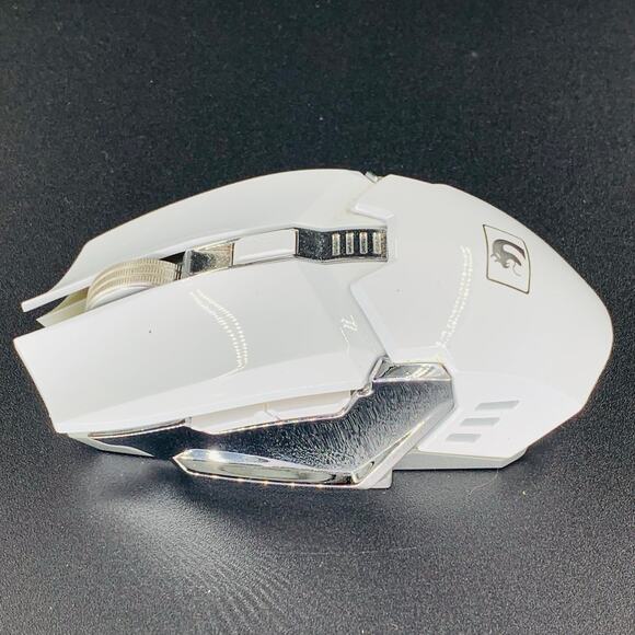 Mamba Wireless Mouse Gaming Computer White Silver Corded USB 5V DC Charging - Picture 2 of 8